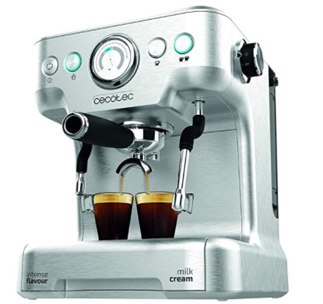Cecotec - Power Espresso 20 Barista Pro. Thermoblock para Café y Espumar Leche, 20 Bares, Manómetro PressurePro, Vaporizador Orientable, 2900W