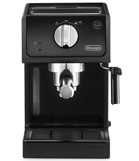 DeLonghi - cafetera semi-automática, 1100 W, 15 bares, 1,1 L, acero inoxidable, Negro