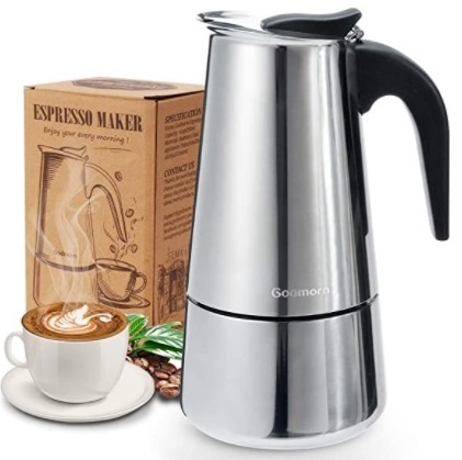 Godmorn - Cafetera italiana, Cafetera espressos en Acero inoxidable 430, de 6 tazas 300ml, Cafetera Moka