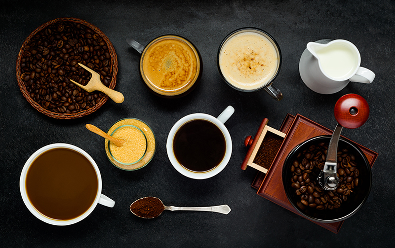 diferentes tipos de café
